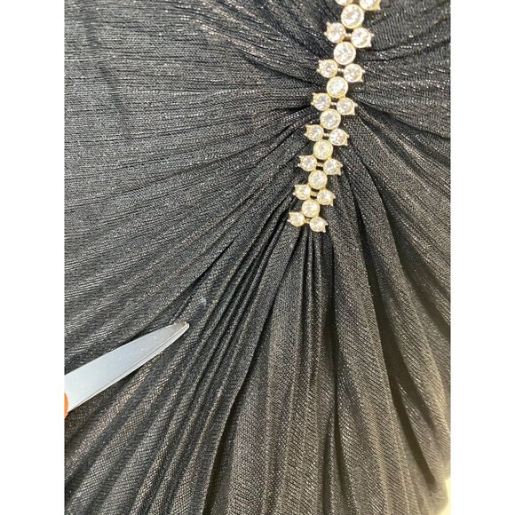 Onyx Nite Black Pleated Spaghetti Strap Mini Dress Size 8 Glam Prom Home Coming - Picture 11 of 16